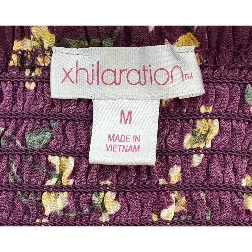 Xhilaration Juniors Medium Burgundy Knot Sleeve Fit & Flare Dress Party Casual - Picture 3 of 7